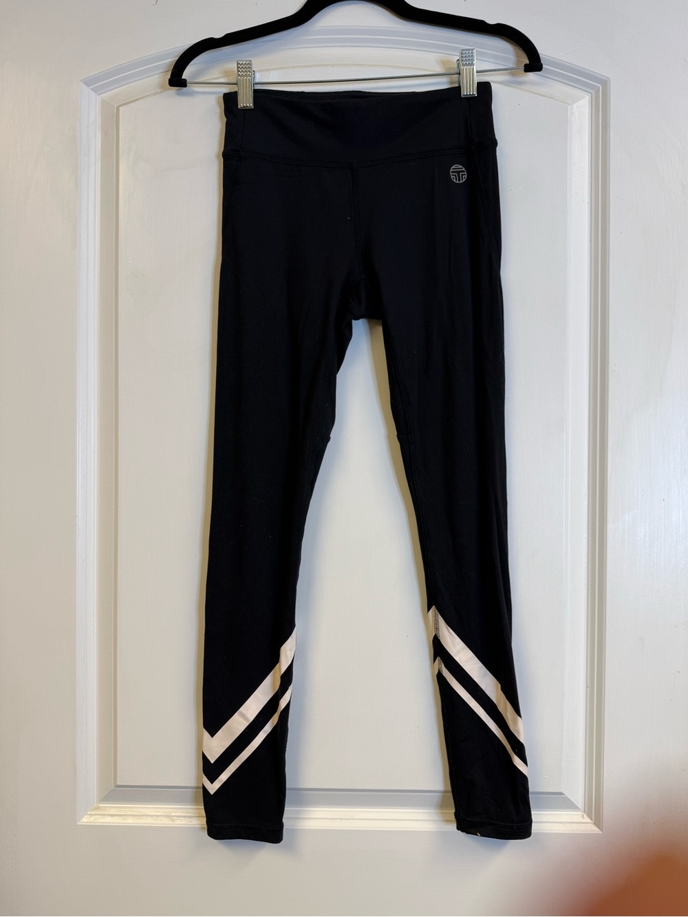 Tory Sport Black White Chevron Performance Leggings